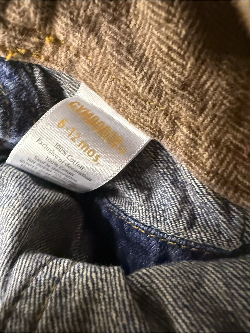 Vintage Gymboree Blue Denim Overalls with Orange Fox Patch